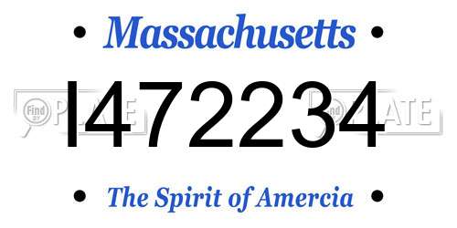 I472234 Massachusetts License Plate