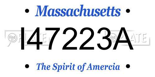 I47223A Massachusetts License Plate