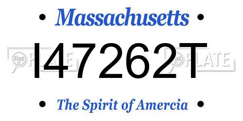 I47262T Massachusetts License Plate