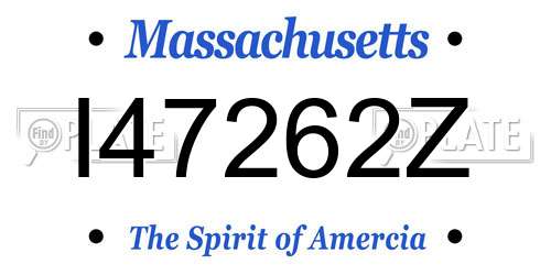 I47262Z Massachusetts License Plate