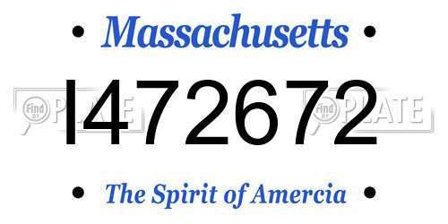I472672 Massachusetts License Plate