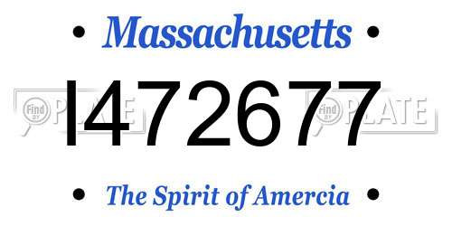 I472677 Massachusetts License Plate