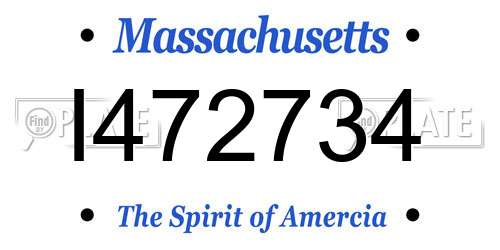 I472734 Massachusetts License Plate