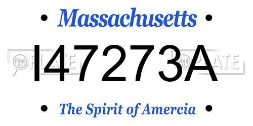 I47273A Massachusetts License Plate