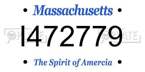 I472779 Massachusetts License Plate