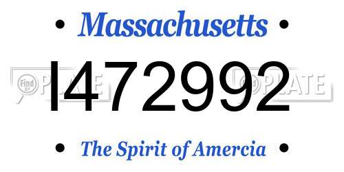 I472992 Massachusetts License Plate