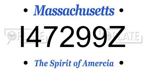 I47299Z Massachusetts License Plate