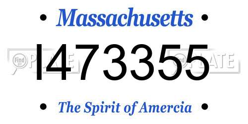 I473355 Massachusetts License Plate