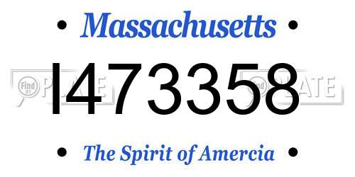 I473358 Massachusetts License Plate