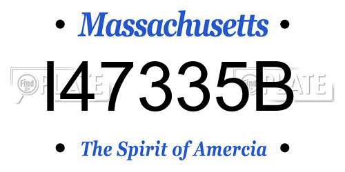 I47335B Massachusetts License Plate