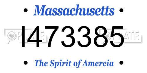I473385 Massachusetts License Plate
