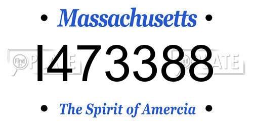 I473388 Massachusetts License Plate
