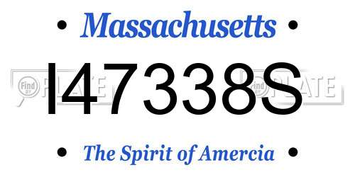 I47338S Massachusetts License Plate