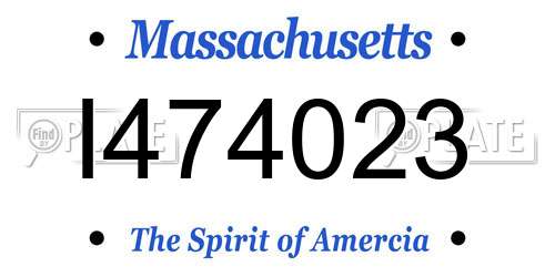 I474023 Massachusetts License Plate