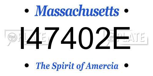 I47402E Massachusetts License Plate