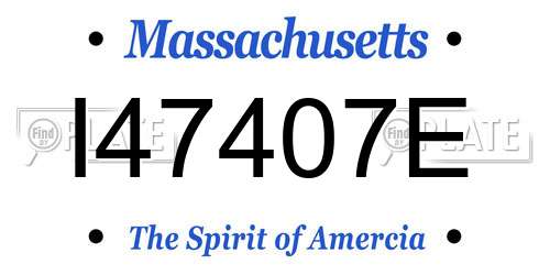I47407E Massachusetts License Plate
