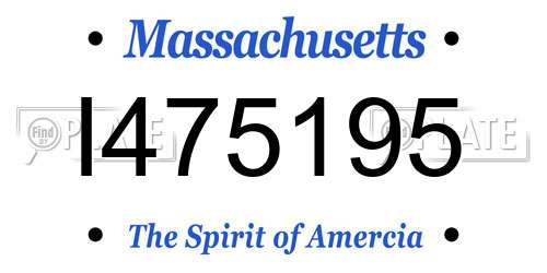I475195 Massachusetts License Plate