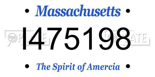 I475198 Massachusetts License Plate