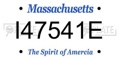 I47541E Massachusetts License Plate