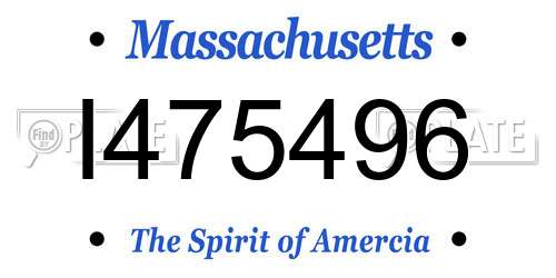 I475496 Massachusetts License Plate