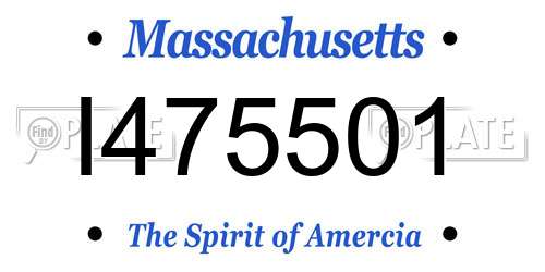 I475501 Massachusetts License Plate
