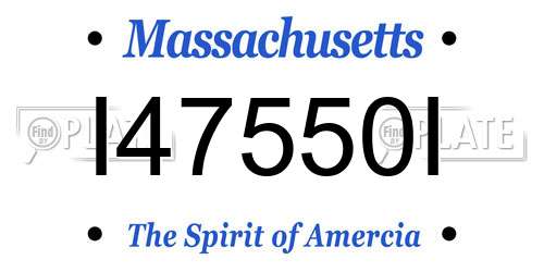 I47550I Massachusetts License Plate