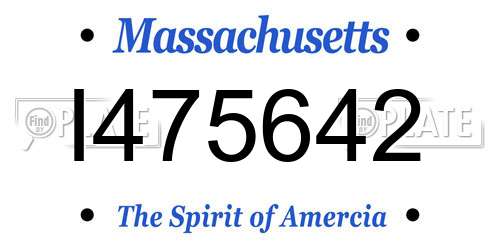 I475642 Massachusetts License Plate