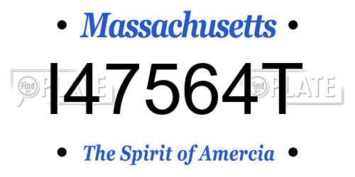 I47564T Massachusetts License Plate