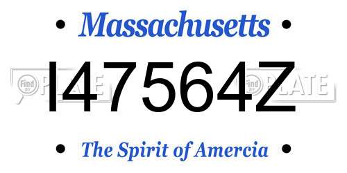 I47564Z Massachusetts License Plate