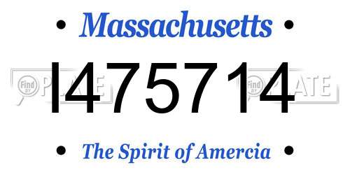 I475714 Massachusetts License Plate