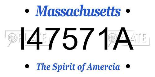I47571A Massachusetts License Plate