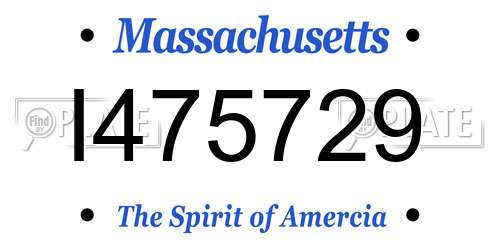 I475729 Massachusetts License Plate