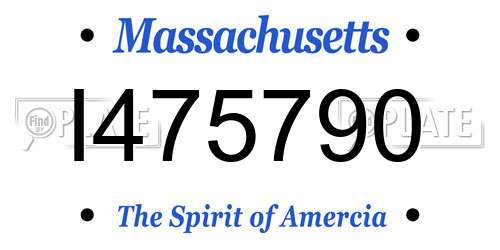 I475790 Massachusetts License Plate