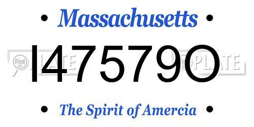 I47579O Massachusetts License Plate