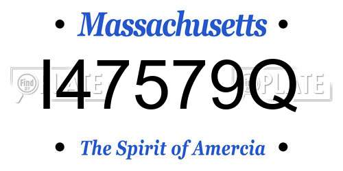 I47579Q Massachusetts License Plate