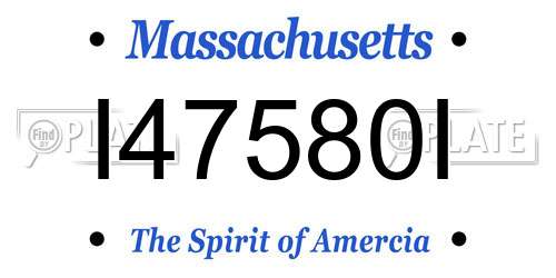 I47580I Massachusetts License Plate