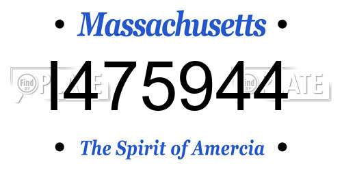 I475944 Massachusetts License Plate