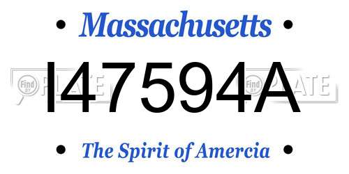 I47594A Massachusetts License Plate