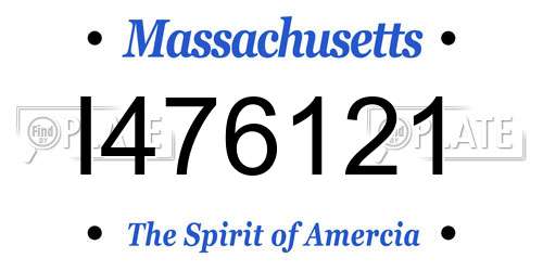 I476121 Massachusetts License Plate