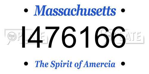 I476166 Massachusetts License Plate