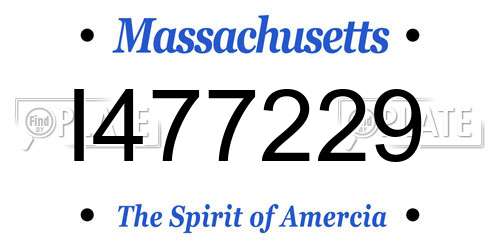 I477229 Massachusetts License Plate