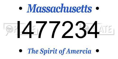I477234 Massachusetts License Plate