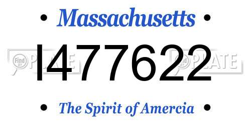 I477622 Massachusetts License Plate