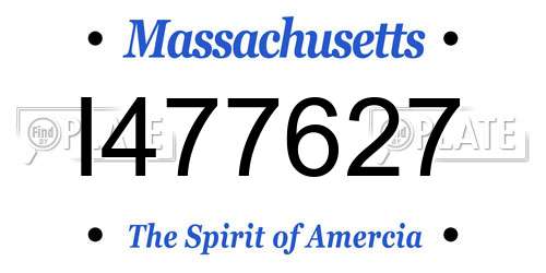 I477627 Massachusetts License Plate