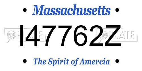 I47762Z Massachusetts License Plate