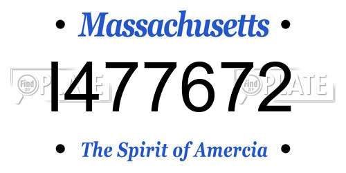 I477672 Massachusetts License Plate