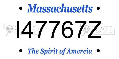 I47767Z Massachusetts License Plate
