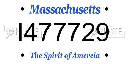 I477729 Massachusetts License Plate