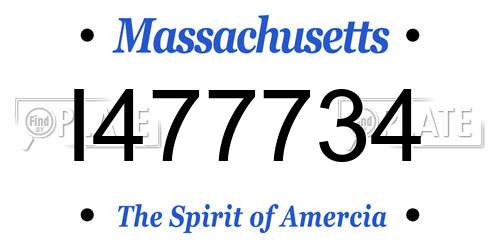 I477734 Massachusetts License Plate