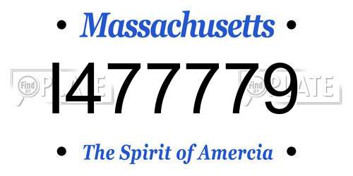 I477779 Massachusetts License Plate